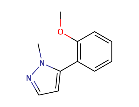 Molecular Structure of 140226-35-3 (1H-Pyrazole, 5-(2-methoxyphenyl)-1-methyl-)