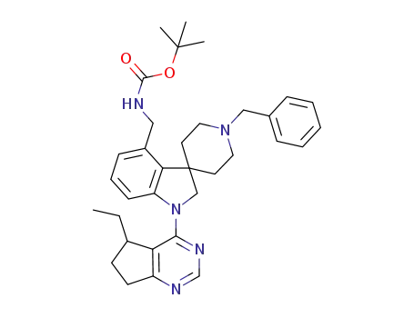 tert-butyl (1'-benzyl-1-(5-ethyl-6,7-dihydro-5H-cyclopenta[d]pyrimidin-4-yl)spiro[indoline-3,4'-piperidine]-4-yl)methylcarbamate