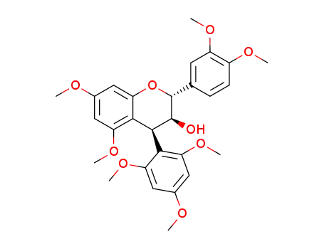 Molecular Structure of 78284-48-7 ((2R,3S,4S)-4-(1,3,5-tri-O-methylphloroglucinol)-5,7,3',4'-tetra-O-methylflavan-3-ol)