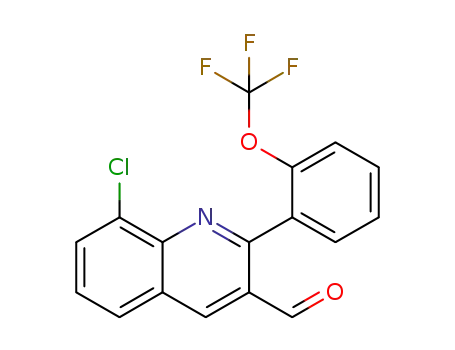 Molecular Structure of 1065481-61-9 (8-chloro-2-(2-(trifluoromethoxy)phenyl)quinoline-3-carbaldehyde)