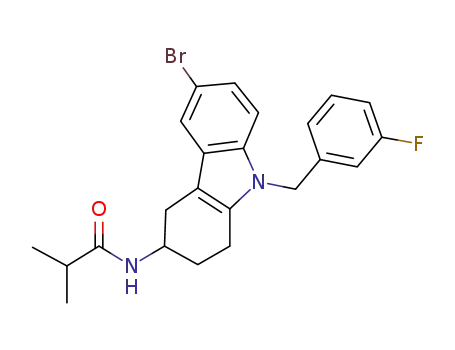 Molecular Structure of 918790-76-8 (Propanamide,
N-[6-bromo-9-[(3-fluorophenyl)methyl]-2,3,4,9-tetrahydro-1H-carbazol-3
-yl]-2-methyl-)