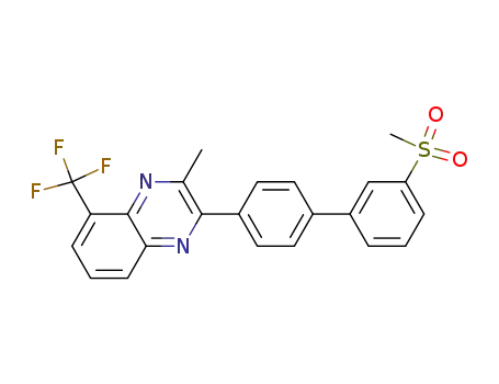 Molecular Structure of 1221265-37-7 (Quinoxaline, 3-methyl-2-[3'-(methylsulfonyl)[1,1'-biphenyl]-4-yl]-5-(trifluoromethyl)-)