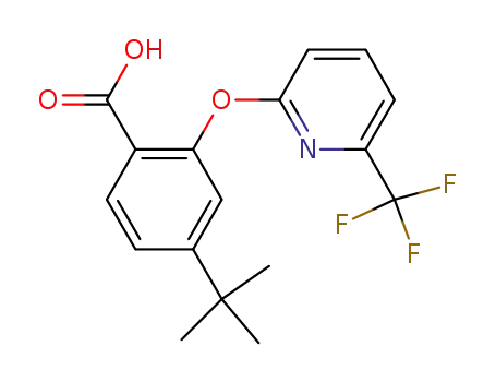 Molecular Structure of 1143464-61-2 (4-tert-butyl-2-(6-(trifluoromethyl)pyridin-2-yloxy)benzoic acid)