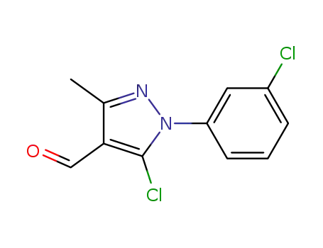 Molecular Structure of 77509-92-3 (5-chloro-1-(3-chlorophenyl)-3-methyl-1H-pyrazole-4-carbaldehyde)