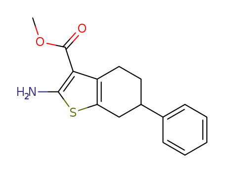 Molecular Structure of 119004-72-7 (2-AMINO-6-PHENYL-4,5,6,7-TETRAHYDRO-BENZO[B]THIOPHENE-3-CARBOXYLIC ACID METHYL ESTER)