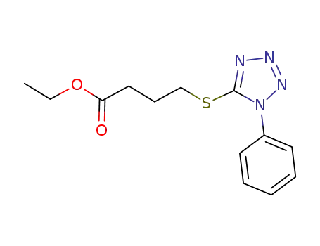 Molecular Structure of 1173997-34-6 (ethyl-4-[(1-phenyl-1H-tetrazole-5-yl)thio]butanoate)