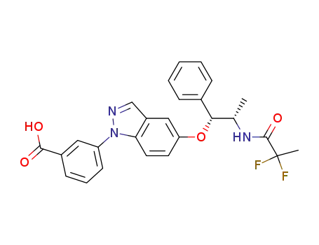 3-(5-((1R,2S)-2-(2,2-difluoropropanamido)-1-phenylpropoxy)-1H-indazol-1-yl)benzoic acid