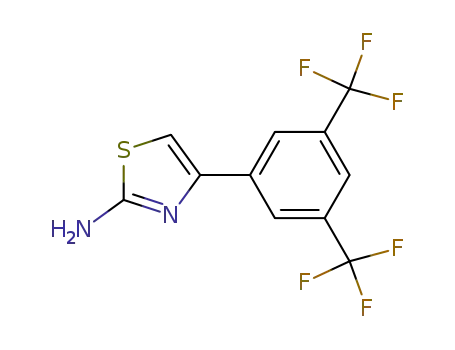 Molecular Structure of 284665-40-3 (4-(3,5-BIS-TRIFLUOROMETHYLPHENYL)THIAZOL-2-YLAMINE)