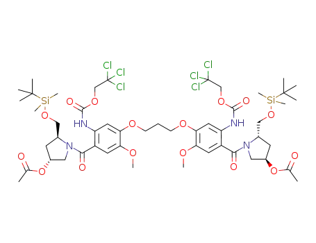 1,1'-[[(propane-1,3-diyl)dioxy]bis[(2S,4R)-[5-methoxy-1,4-phenylene-2-(2,2,2-trichloroethoxycarbonylamino)]carbonyl]]bis[2-(tert-butyldimethylsilyloxymethyl)-4-oxyacetylpyrrolidine]