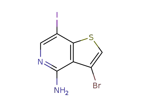 Molecular Structure of 799293-91-7 (3-bromo-7-iodo-Thieno[3,2-c]pyridin-4-amine)