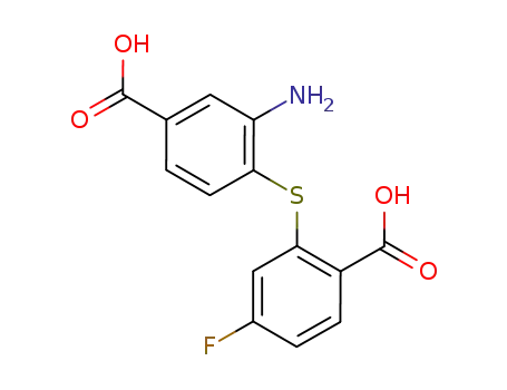 2-((2-amino-4-carboxyphenyl) thio)-4-fluorobenzoic acid