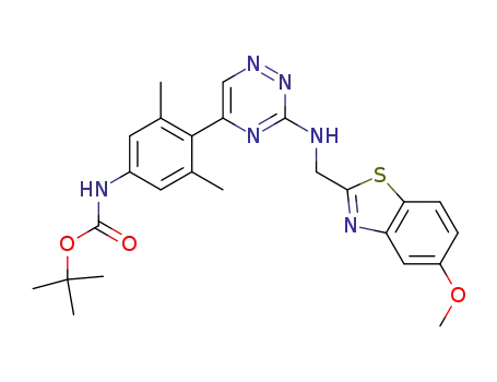 (4-{3-[(5-methoxybenzothiazol-2-ylmethyl)amino][1,2,4]triazin-5-yl}-3,5-dimethylphenyl)carbamic acid tert-butyl ester
