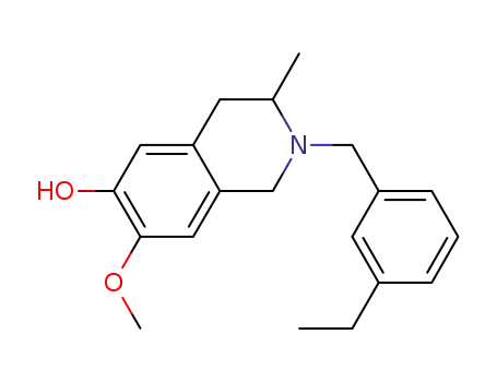 Molecular Structure of 1064205-39-5 ((+/-)-2-(3-ethylbenzyl)-6-hydroxy-7-methoxy-3-methyl-1,2,3,4-tetrahydroisoquinoline)