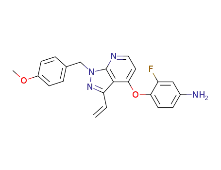 4-(1-(4-methoxybenzyl)-3-vinyl-1H-pyrazolo[3,4-b]pyridin-4-yloxy)-3-fluorobenzenamine