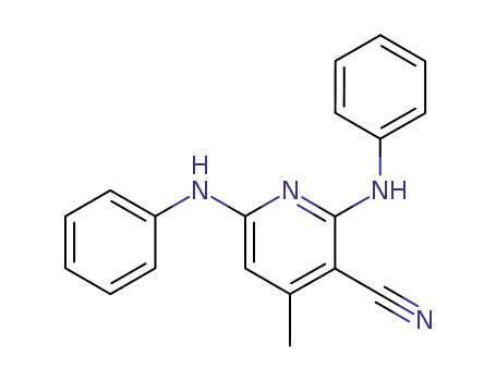 Molecular Structure of 51566-48-4 (3-Pyridinecarbonitrile, 4-methyl-2,6-bis(phenylamino)-)