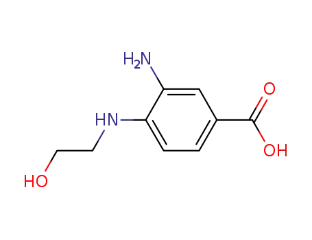 Molecular Structure of 279227-01-9 (Benzoic acid, 3-amino-4-[(2-hydroxyethyl)amino]- (9CI))