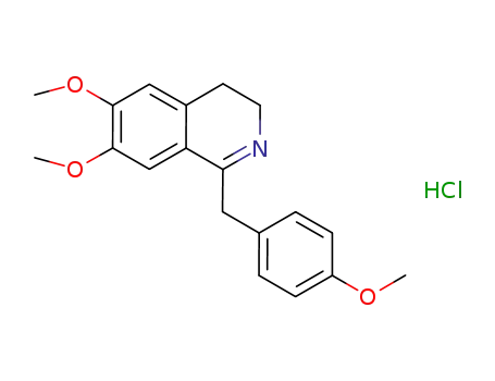 Molecular Structure of 13233-00-6 (Isoquinoline, 3,4-dihydro-6,7-dimethoxy-1-[(4-methoxyphenyl)methyl]-,
hydrochloride)
