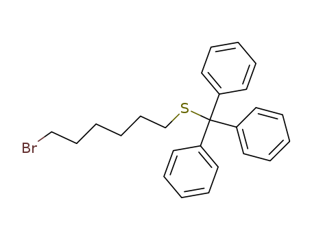 Molecular Structure of 156881-08-2 (Benzene, 1,1',1''-[[(6-bromohexyl)thio]methylidyne]tris-)