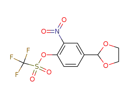 Molecular Structure of 697306-05-1 (4-(1,3-dioxolan-2-yl)-2-nitrophenyl trifluoromethanesulfonate)