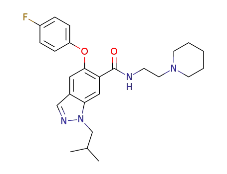1H-Indazole-6-carboxamide,
5-(4-fluorophenoxy)-1-(2-methylpropyl)-N-[2-(1-piperidinyl)ethyl]-