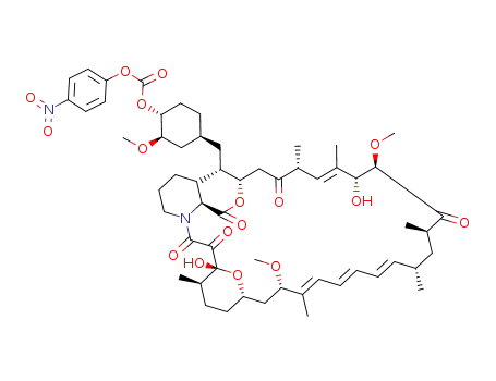 Molecular Structure of 154492-12-3 ([(1R,2R,4S)-4-[(2R)-2-[(1R,9S,12S,15R,16E,18R,19R,21R,23S,24E,26E,28E,30S,32S,35R)-1,18-dihydroxy-19,30-dimethoxy-15,17,21,23,29,35-hexamethyl-2,3,10,14,20-pentaoxo-11,36-dioxa-4-azatricyclo[30.3.1.0^4,9]hexatriaconta-16,24,26,28-tetraen-12-yl]propyl]-2-methoxycyclohexyl] (4-nitrophenyl) carbonate)