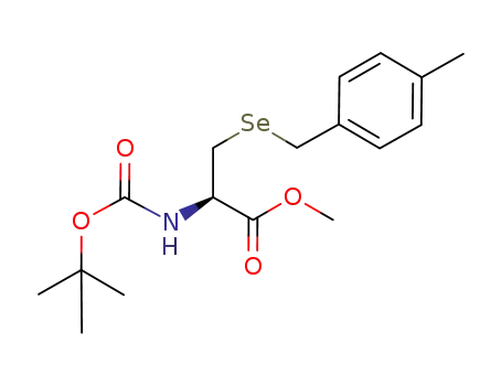 Molecular Structure of 922178-77-6 (L-Alanine,
N-[(1,1-dimethylethoxy)carbonyl]-3-[[(4-methylphenyl)methyl]seleno]-,
methyl ester)