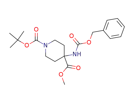 Molecular Structure of 392331-67-8 (1-tert-butyl 4-methyl 4-(benzyloxycarbonylamino)piperidine-1,4-dicarboxylate)
