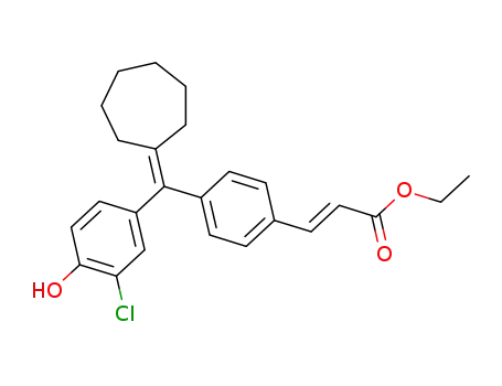 2-Propenoic acid,
3-[4-[(3-chloro-4-hydroxyphenyl)cycloheptylidenemethyl]phenyl]-, ethyl
ester, (2E)-