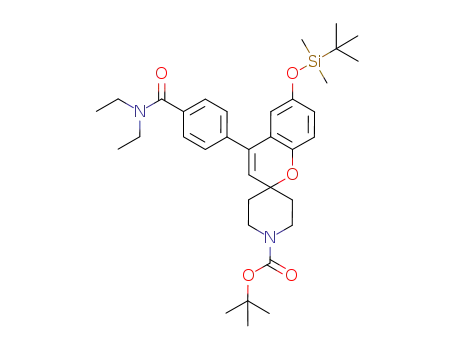 tert-butyl 6-(tert-butyldimethylsilyloxy)-4-(4-(diethylcarbamoyl)phenyl)spiro[chromene-2,4'-piperidine]-1'-carboxylate