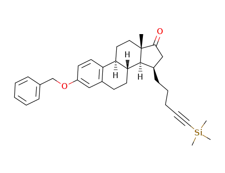 Molecular Structure of 1013941-23-5 (3-O-benzyl-15-(5-trimethylsilylpent-4-ynyl)estrone)