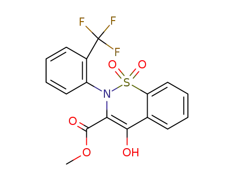 Molecular Structure of 221242-67-7 (2H-1,2-Benzothiazine-3-carboxylic acid,
4-hydroxy-2-[2-(trifluoromethyl)phenyl]-, methyl ester, 1,1-dioxide)