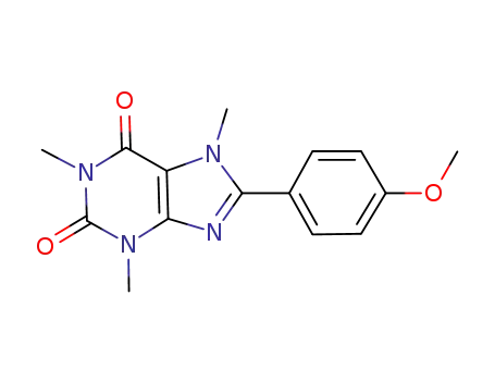 Molecular Structure of 439927-43-2 (1,3,7-trimethyl-8-(p-methoxyphenyl)-xanthine)