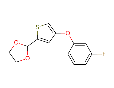 Molecular Structure of 849806-16-2 (1,3-Dioxolane, 2-[4-(3-fluorophenoxy)-2-thienyl]-)