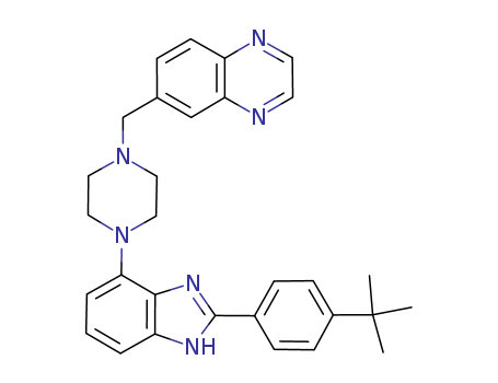 6-[(4-{2-[4-(2-Methyl-2-propanyl)phenyl]-1H-benzimidazol-4-yl}-1- piperazinyl)methyl]quinoxaline