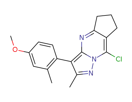 Molecular Structure of 441056-87-7 (8-chloro-3-(4-methoxy-2-methylphenyl)-2-methyl-6,7-dihydro-5H-1,4,8a-triaza-s-indacene)