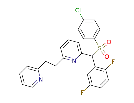 Molecular Structure of 820222-91-1 (Pyridine,
2-[[(4-chlorophenyl)sulfonyl](2,5-difluorophenyl)methyl]-6-[2-(2-pyridinyl)
ethyl]-)