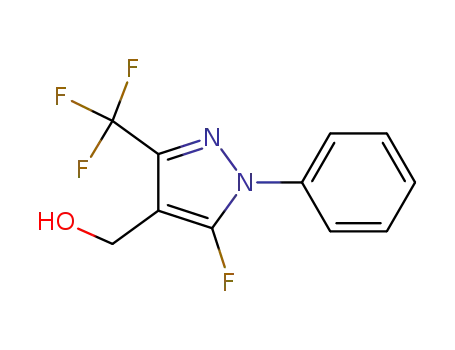 Molecular Structure of 447401-79-8 (1H-Pyrazole-4-methanol, 5-fluoro-1-phenyl-3-(trifluoromethyl)-)