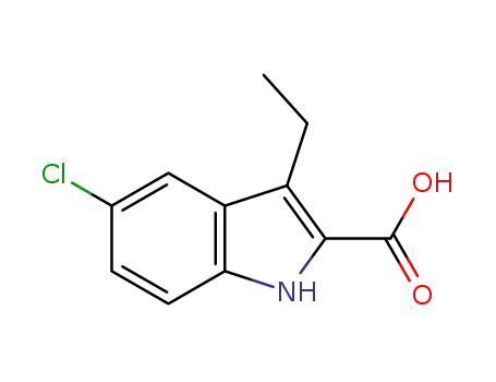 Molecular Structure of 446830-67-7 (5-chloro-3-ethyl-1H-indole-2-carboxylic acid)