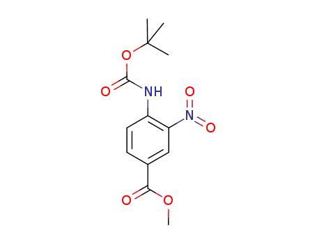 3-	tert-Butoxycarbonylamino-3-nitro-benzoic acid methyl ester