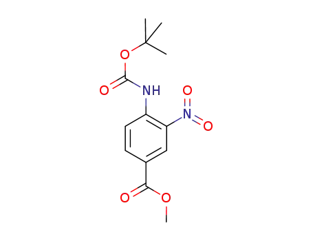 Molecular Structure of 327046-64-0 (Benzoic acid, 4-[[(1,1-dimethylethoxy)carbonyl]amino]-3-nitro-, methyl
ester)