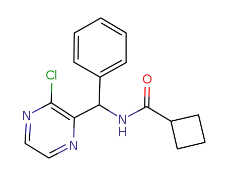 Molecular Structure of 850643-55-9 (Cyclobutanecarboxamide, N-[(3-chloropyrazinyl)phenylmethyl]-)
