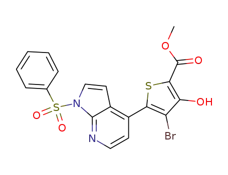 methyl 4-bromo-3-hydroxy-5-[1-(phenylsulfonyl)-1H-pyrrolo[2,3-b]pyridin-4-yl]-2-thiophenecarboxylate