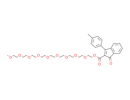 Molecular Structure of 1016567-41-1 (2,5,8,11,14,17,20,23,26-nonaoxaoctacosan-28-yl 3-(4-methylphenyl)-1-oxo-1H-indene-2-carboxylate)