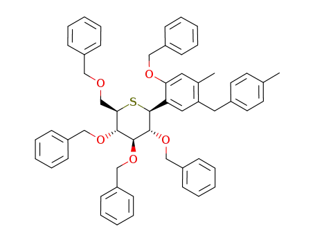 (1S)-1,5-anhydro-2,3,4,6-tetra-O-benzyl-1-[2-(benzyloxy)-4-methyl-5-(4-methylbenzyl)phenyl]-1-thio-D-glucitol
