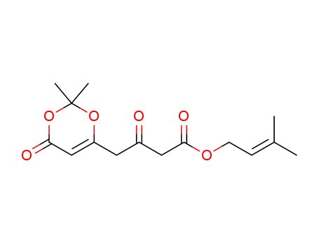 Molecular Structure of 1334485-04-9 (3-methylbut-2-enyl 4-(2,2-dimethyl-4-oxo-4H-1,3-dioxin-6-yl)-3-oxobutanoate)