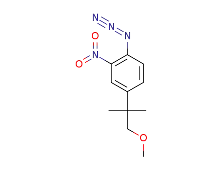 Molecular Structure of 1380292-90-9 (1-azido-4-(1-methoxy-2-methylpropan-2-yl)-2-nitrobenzene)