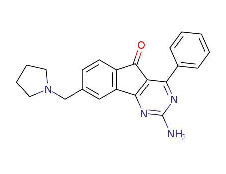 2-amino-4-phenyl-8-(pyrrolidin-1-ylmethyl)-5H-indeno[1,2-d]-pyrimidin-5-one