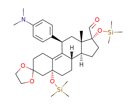 11β-[4-(dimethylamino)-phenyl]-3,3-[1,2-ethandiyl-bis(oxy)]-5,17α-bis-[(trimethyl-silyl)-oxy]-5α-oestr-9-en-17β-carbaldehyde