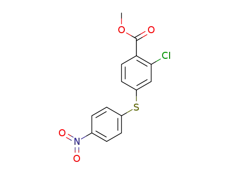 Molecular Structure of 1379464-64-8 (methyl 2-chloro-4-((4-nitrophenyl)thio)benzoate)