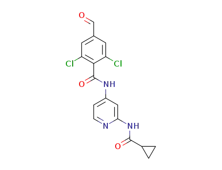 2,6-dichloro-N-(2-(cyclopropanecarboxamido)pyridin-4-yl)-4-formylbenzamide